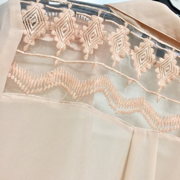 Pink Chiffon Embroidered Blouse - Picture 4 of 6